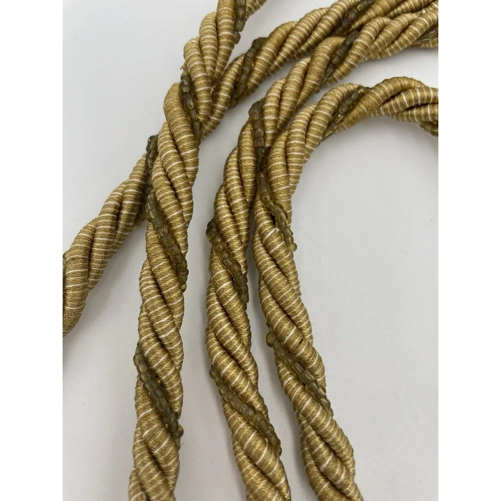 Bougie‎ Gold  Rope & Bead Braided Drapery Curtain Tassel Tieback 8.3 ft Long